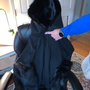 Express faux fur trimmed sweatshirt